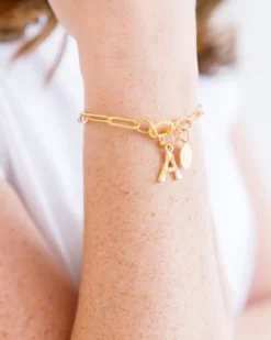 Bamboo Initial Bracelet