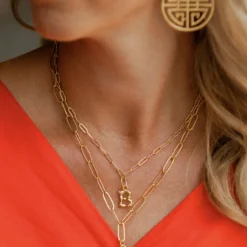 Bamboo Initial Necklace