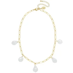 Baroque Pearl Paperclip Necklace