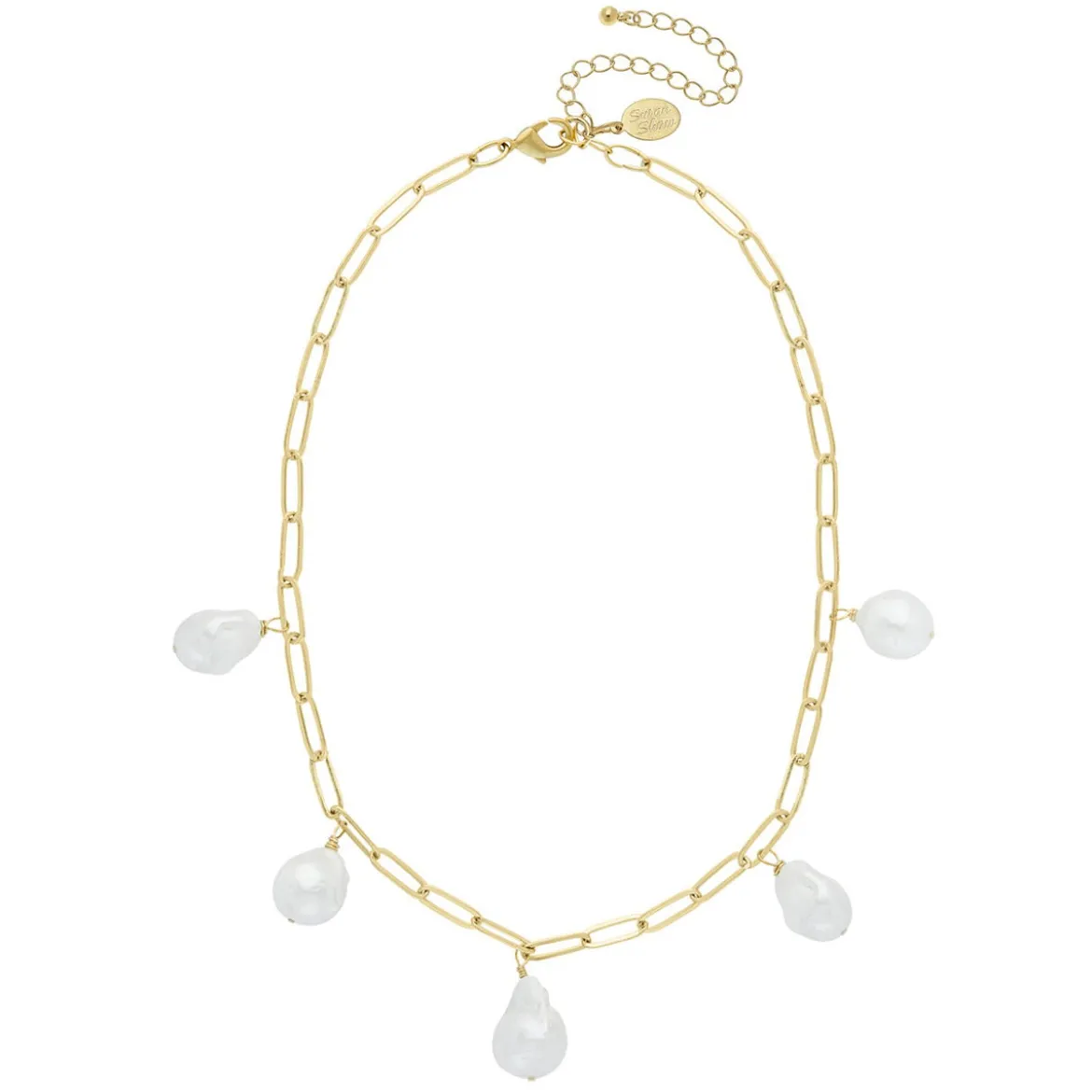 Baroque Pearl Paperclip Necklace