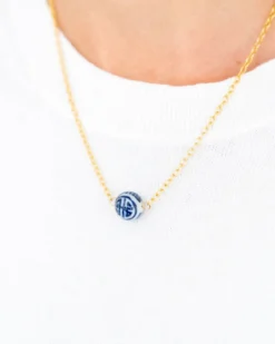 Blue & White Allie Bead Necklace