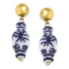 Blue & White Ginger Jar Drop Earrings