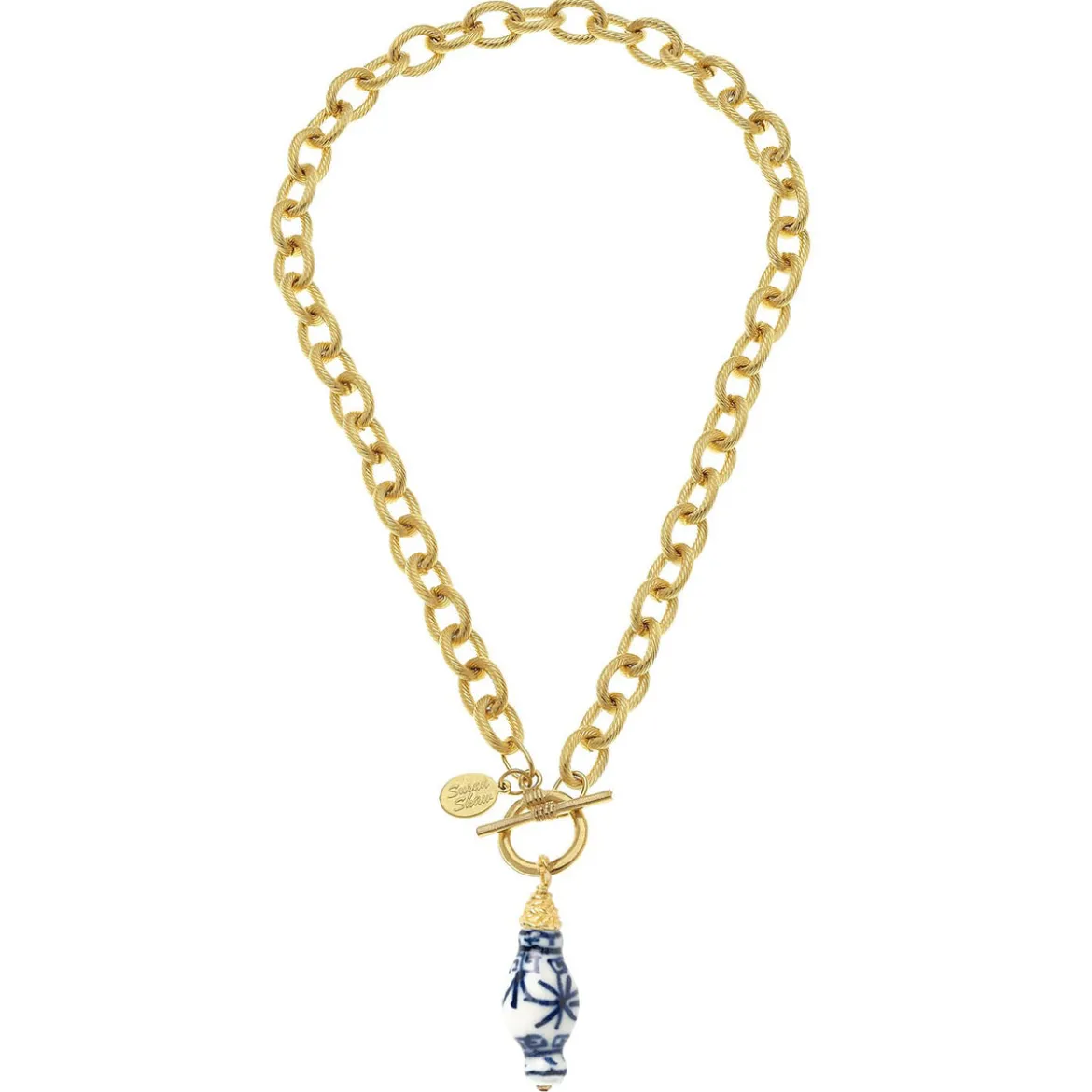 Blue & White Ginger Jar Toggle Necklace