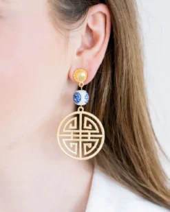 Blue & White Happiness Earrings