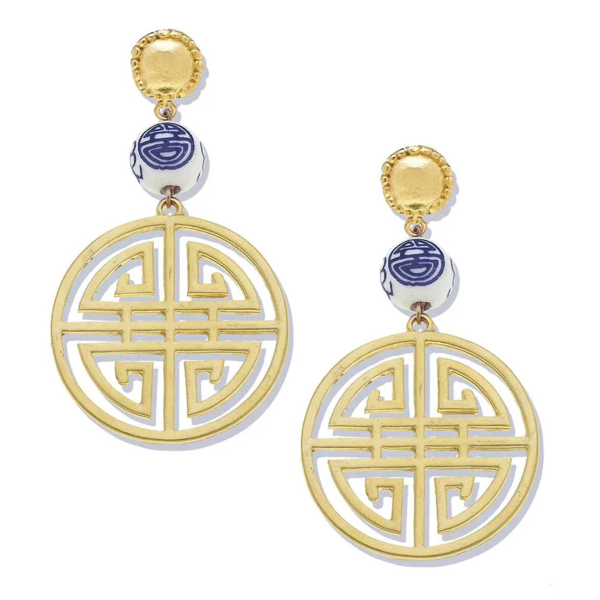 Blue & White Happiness Earrings