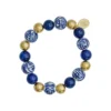 Blue & White Lapis Gold Bracelet