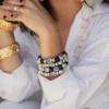 Blue & White Lapis Stretch Bracelet