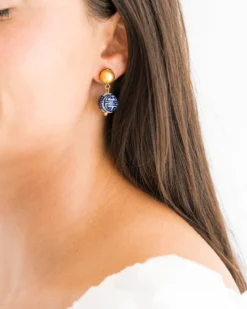 Blue & White Margaret Drop Earrings