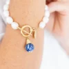 Blue & White Pearl Bracelet