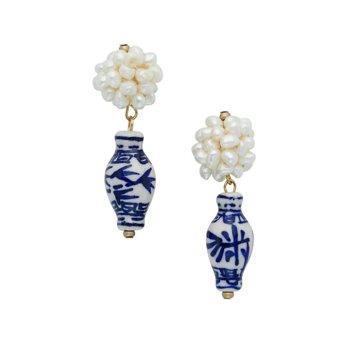 Blue & White Pearl Cluster Drops