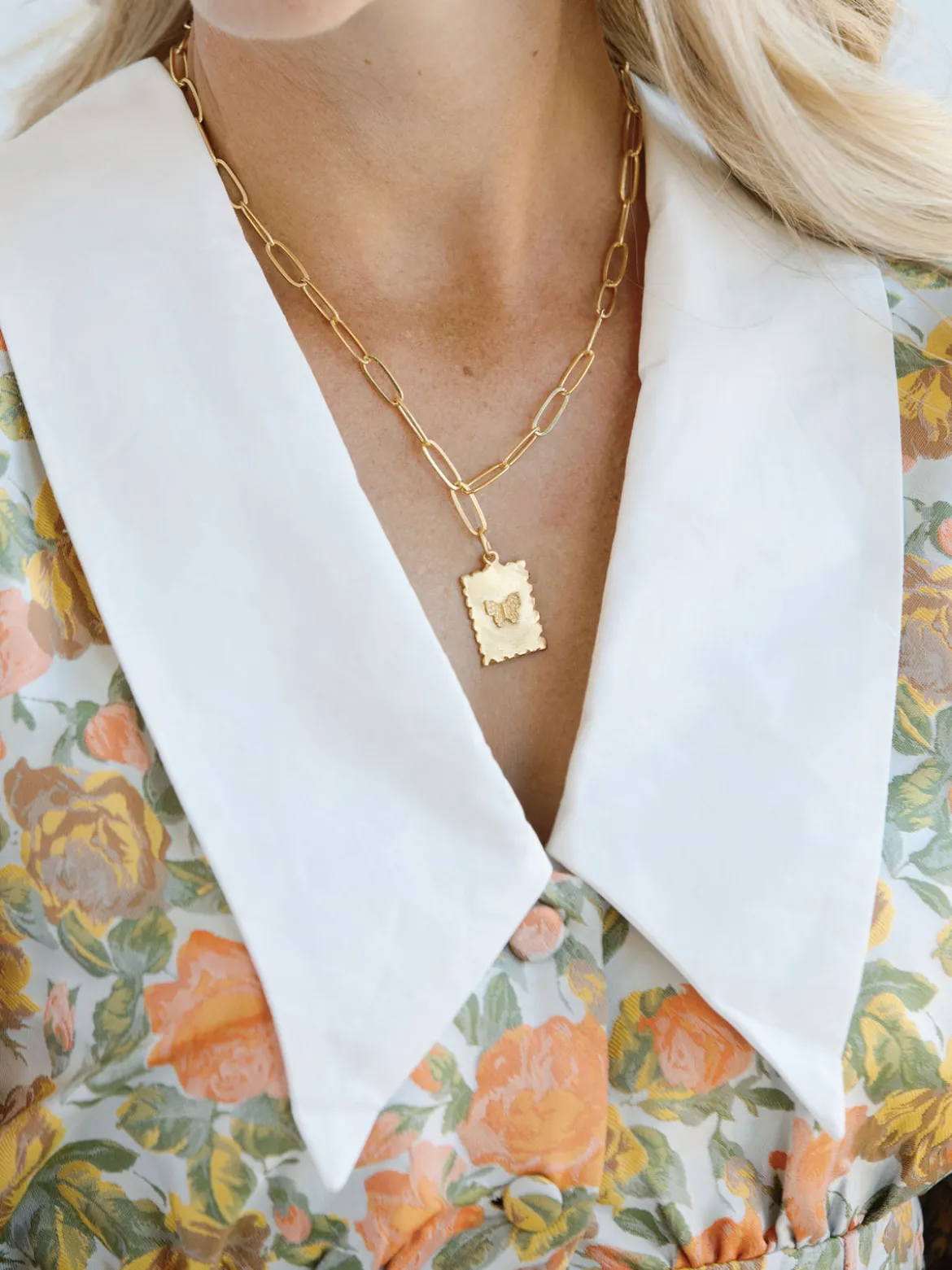 Butterfly Stamp Necklace
