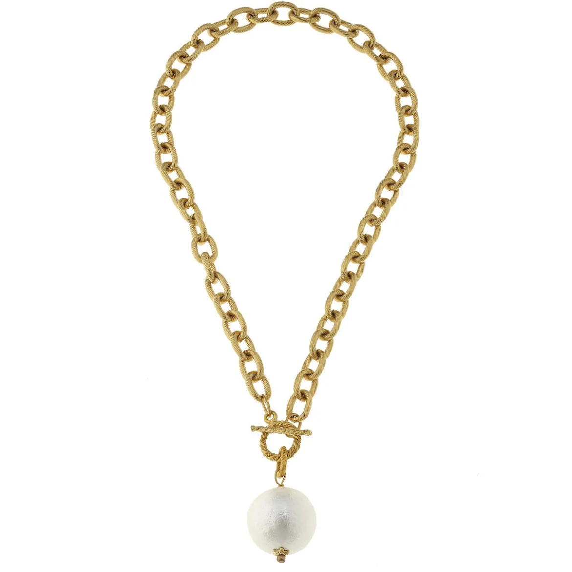 Cotton Pearl Toggle Necklace