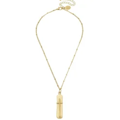 Dainty Bar Cross Necklace