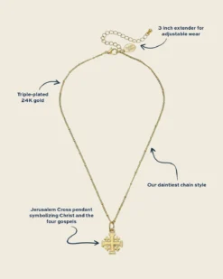 Dainty Jerusalem Cross Necklace