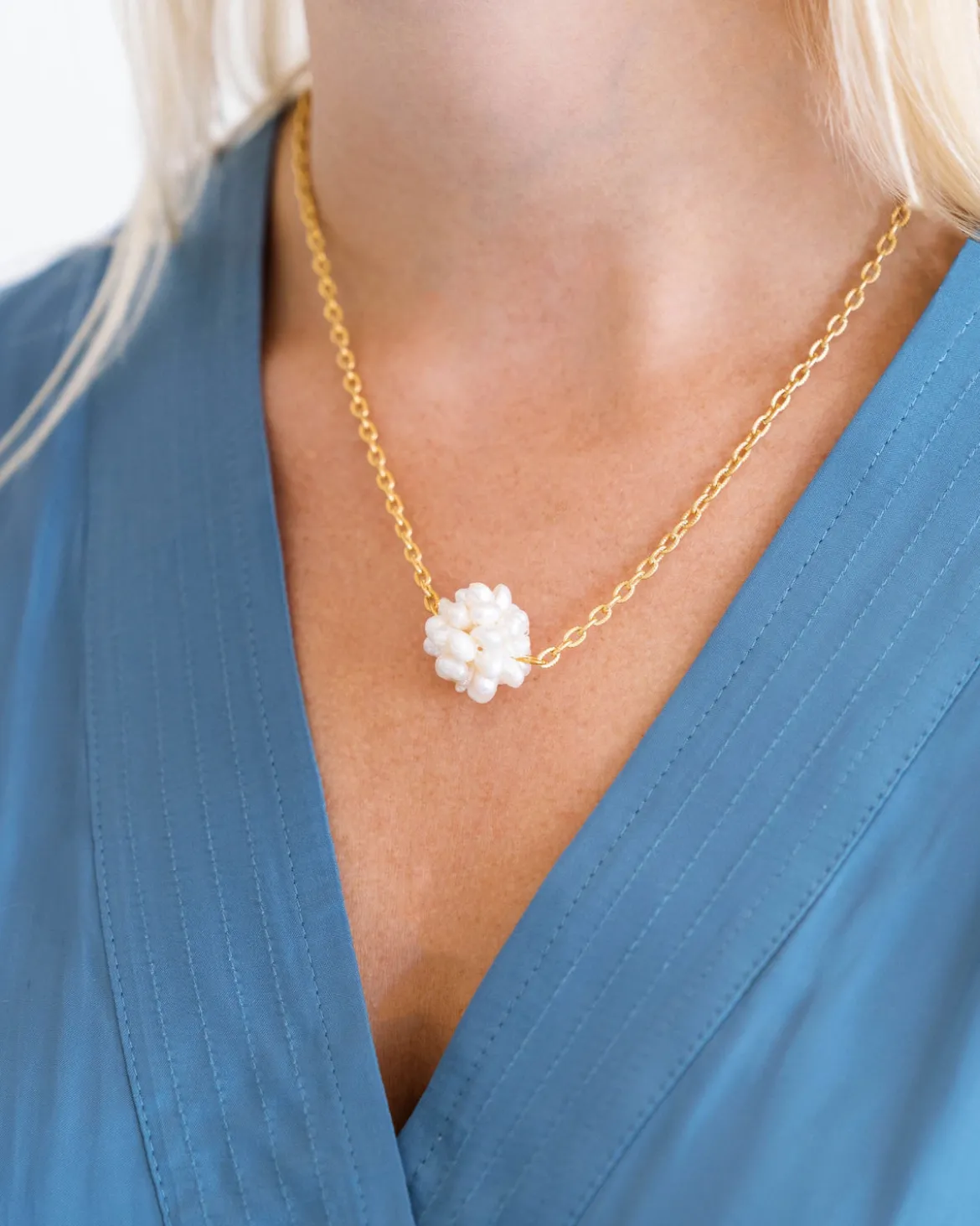 Dainty Pearl Cluster Necklace