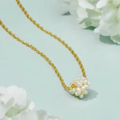 Dainty Pearl Cluster Necklace