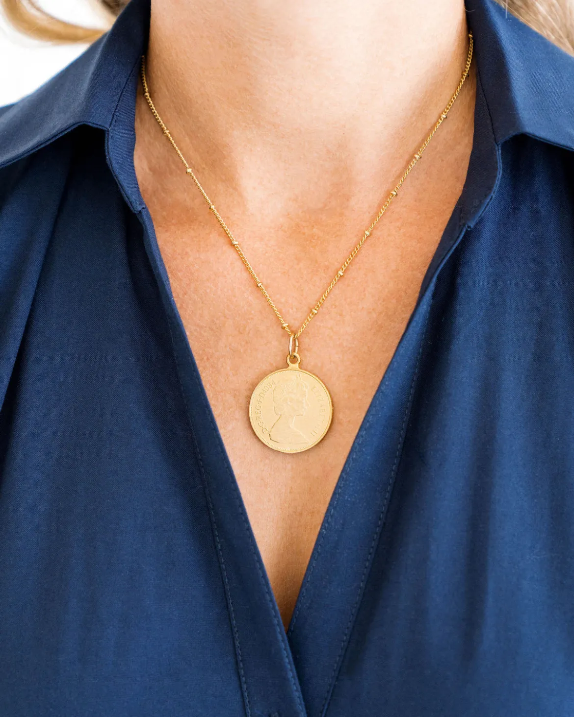 Dainty Queen Elizabeth II Coin Necklace