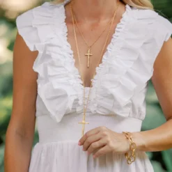 Dainty Tall Cross Necklace