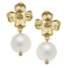 Dogwood Cotton Pearl Drop Earrings