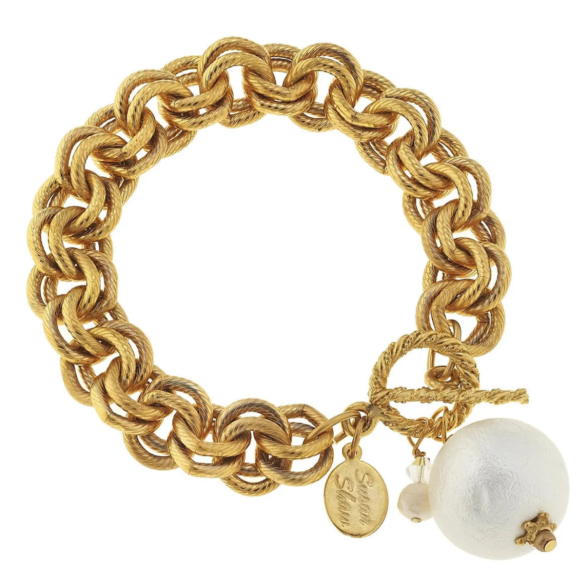 Double Link Cotton Pearl Bracelet