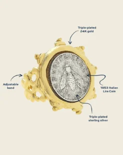 Florence Italian Bee Coin Ring