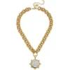 Florence Mixed Metal Italia Coin Necklace