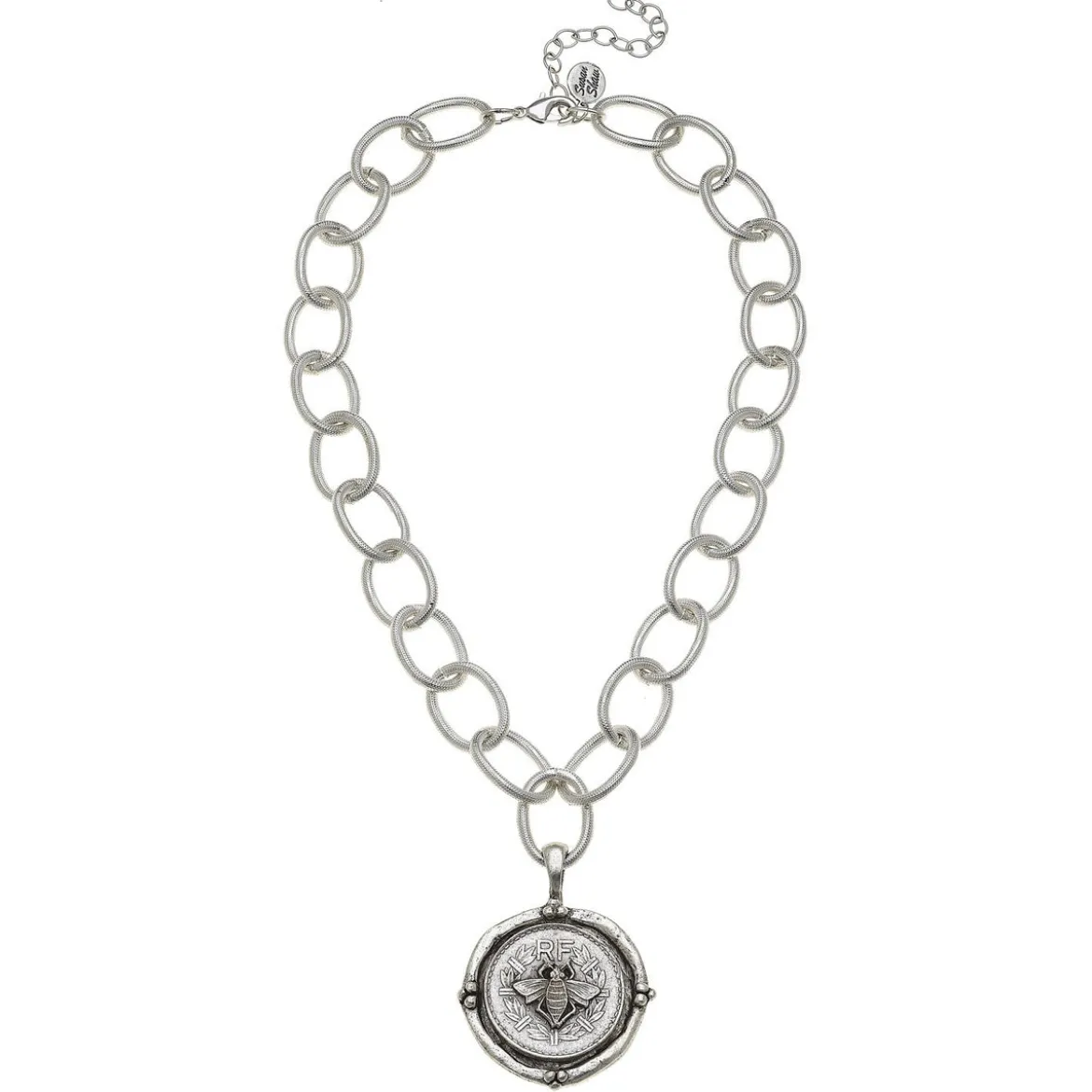 French Bee Coin Necklace