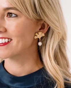 Ginkgo Drop Earrings