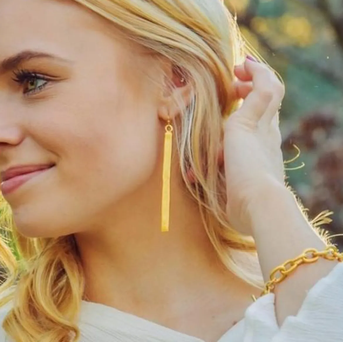 Gold Bar Earrings