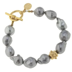Grey Baroque Pearl Bracelet