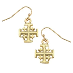 Jerusalem Cross Drop Earrings
