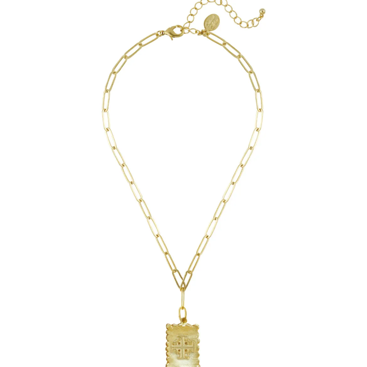 Jerusalem Cross Stamp Necklace
