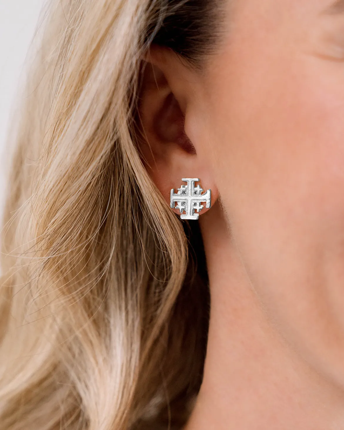 Jerusalem Cross Studs