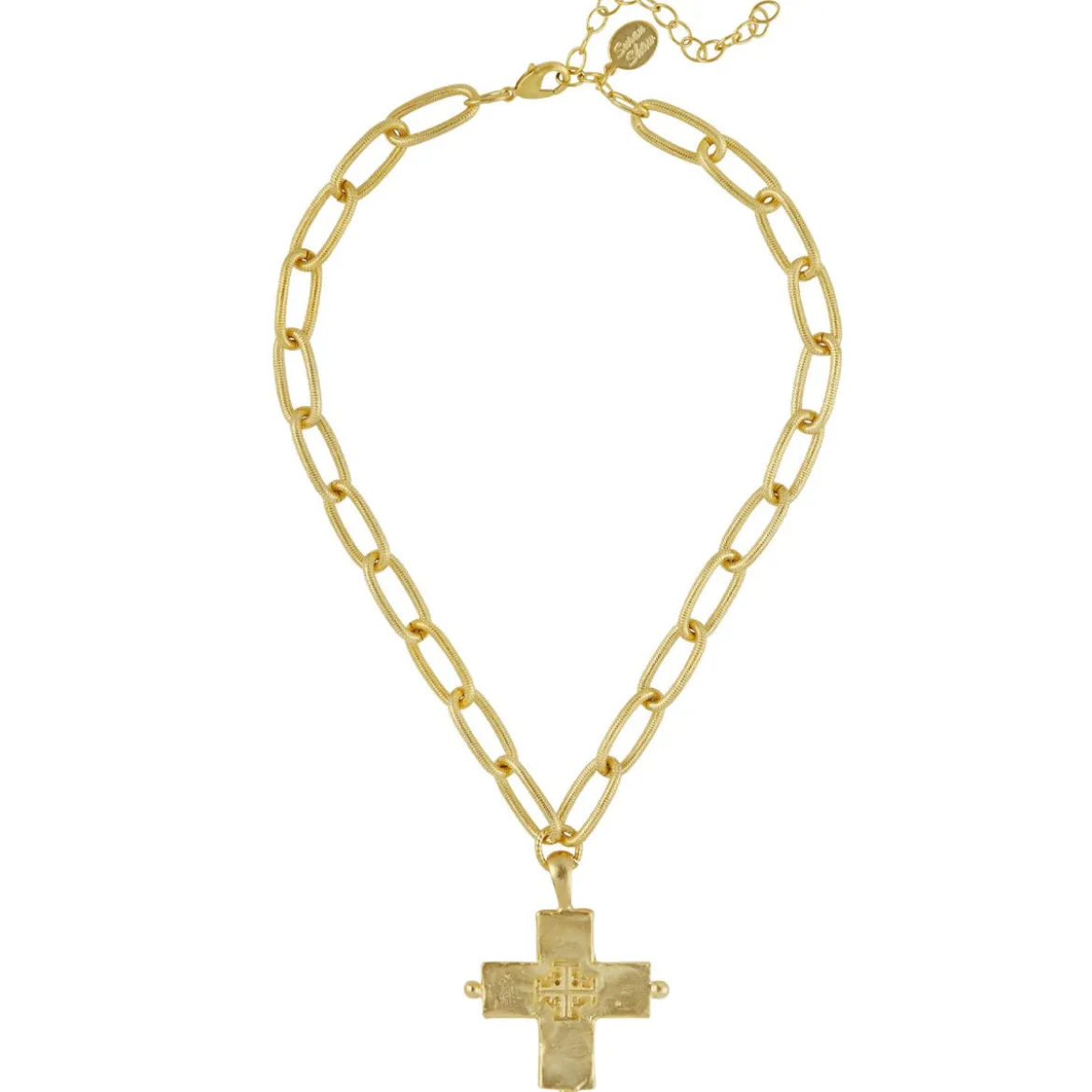 Jerusalem Double Cross Chain Necklace