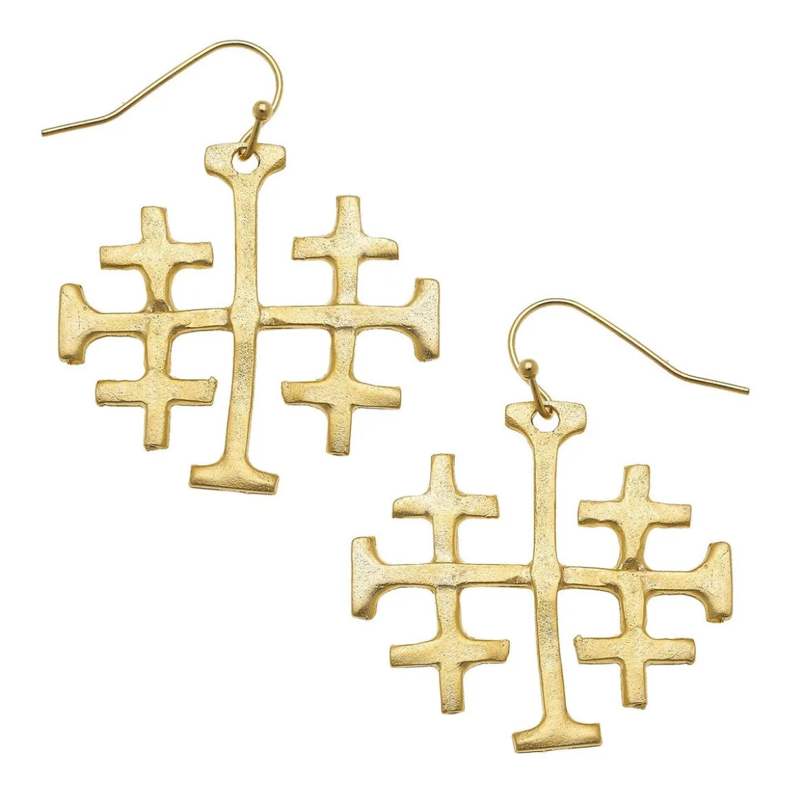 Large Jerusalem Cross Earrings