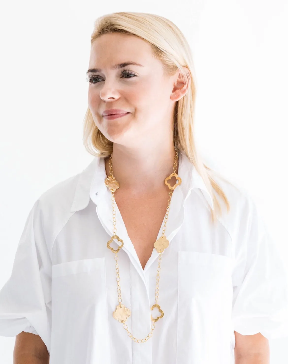 Long Clover Chain Necklace