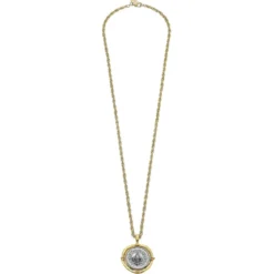 Long Coin Pendant Necklace