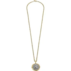 Long Coin Pendant Necklace