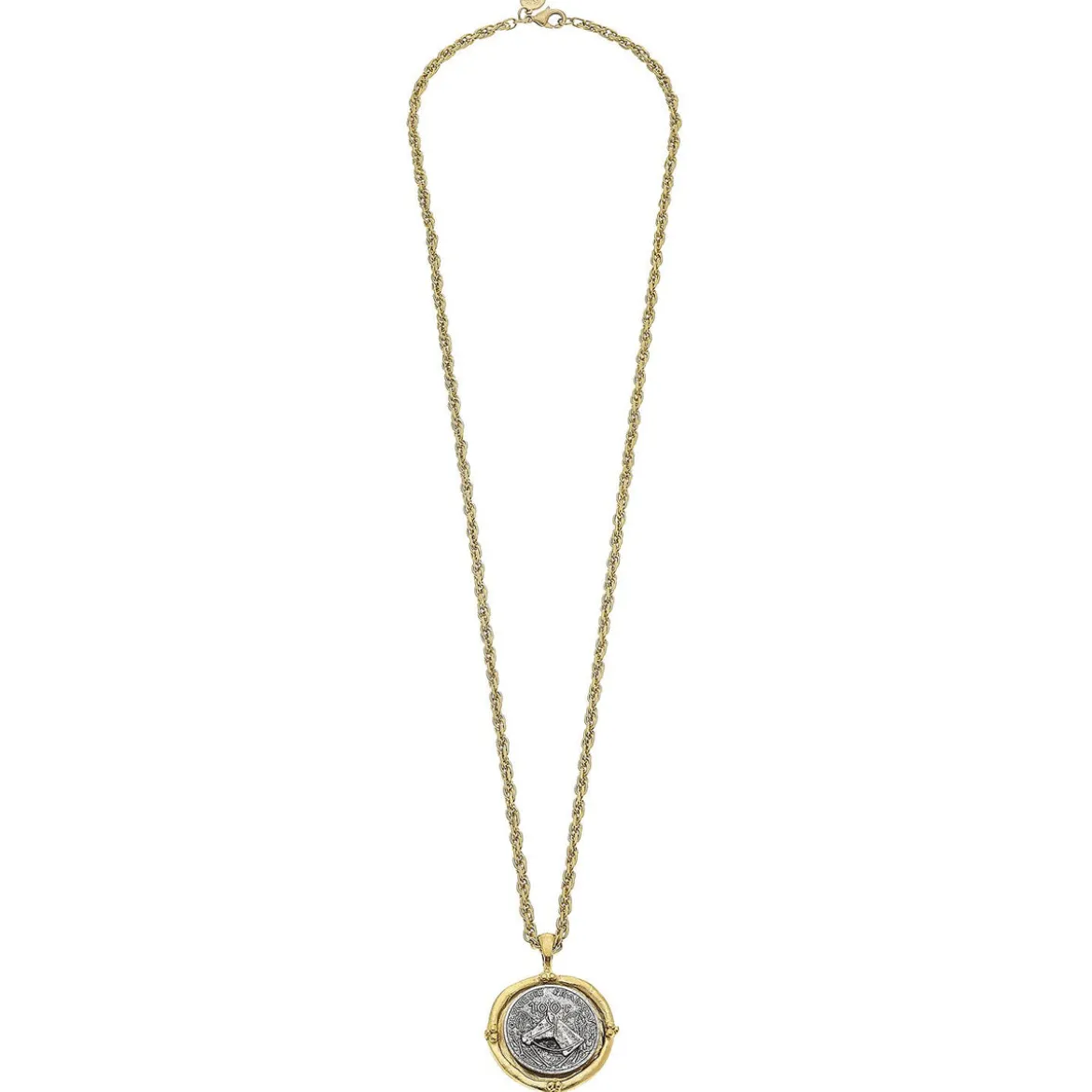 Long Coin Pendant Necklace