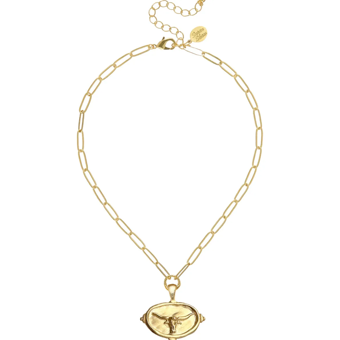 Longhorn Intaglio Paperclip Necklace