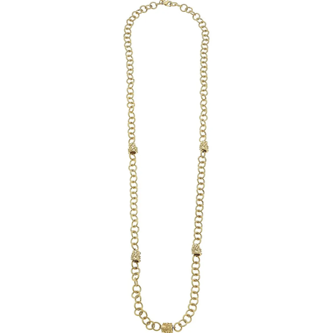 Long Linked Bead Chain Necklace