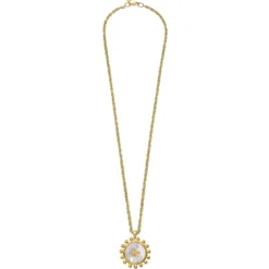 Long Mother of Pearl Bee Necklace