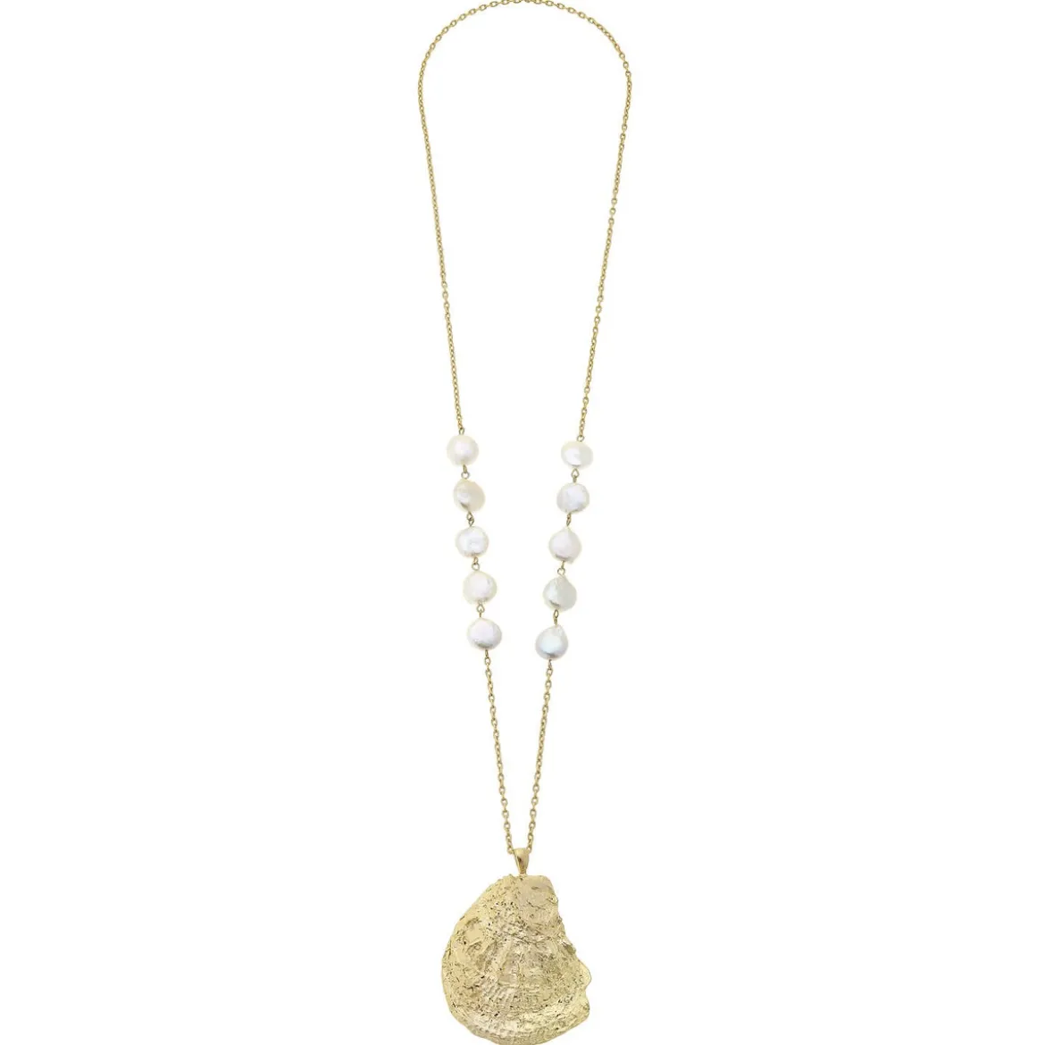 Long Oyster and Pearl Necklace