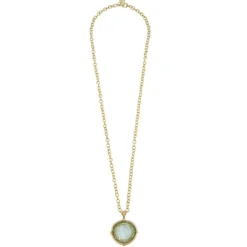 Long Venetian Glass Coin Intaglio Necklace
