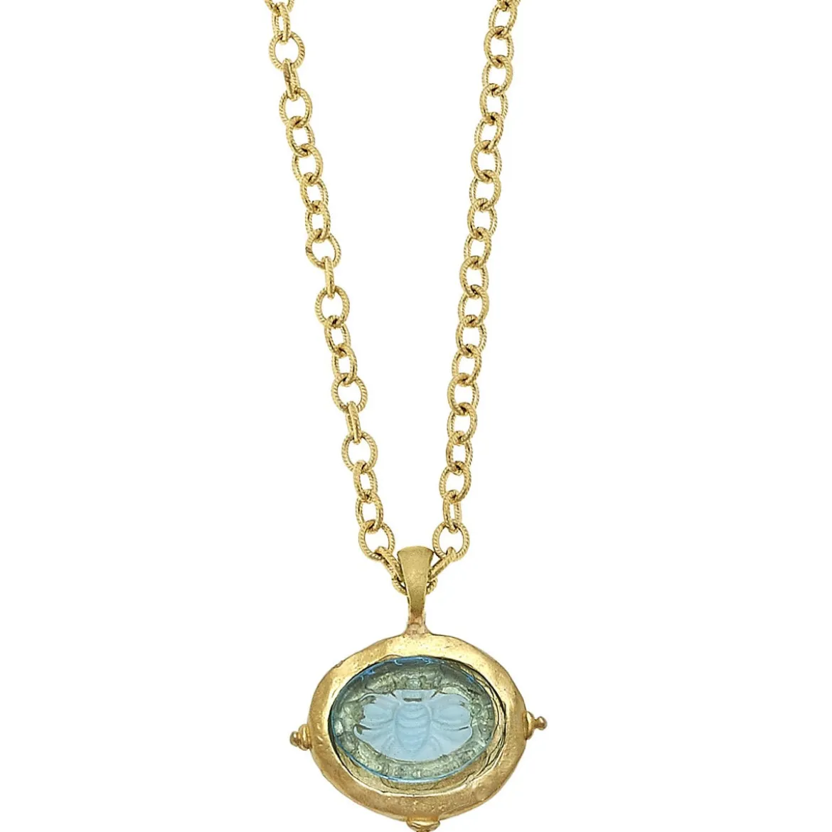 Long Venetian Glass Intaglio Necklace