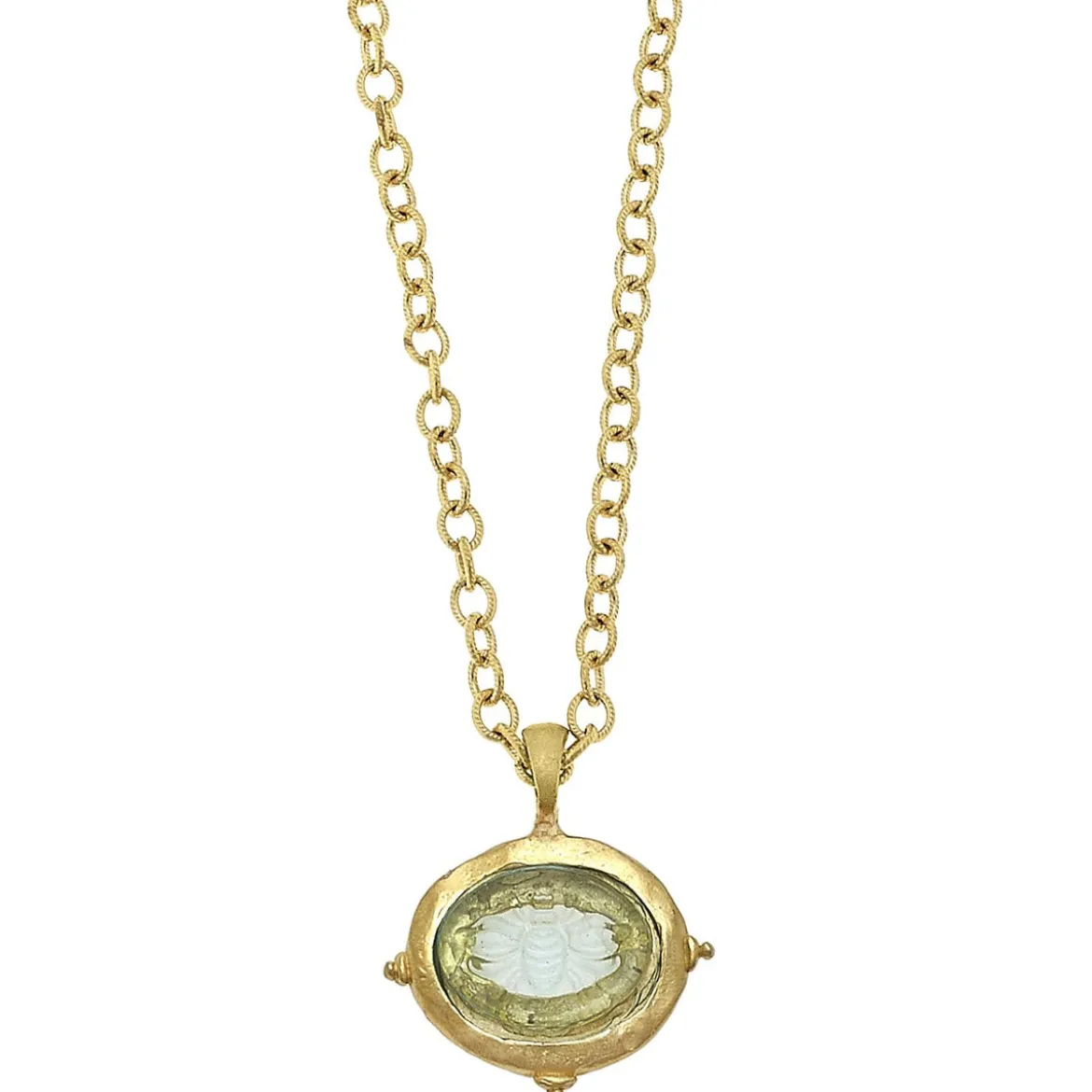 Long Venetian Glass Intaglio Necklace