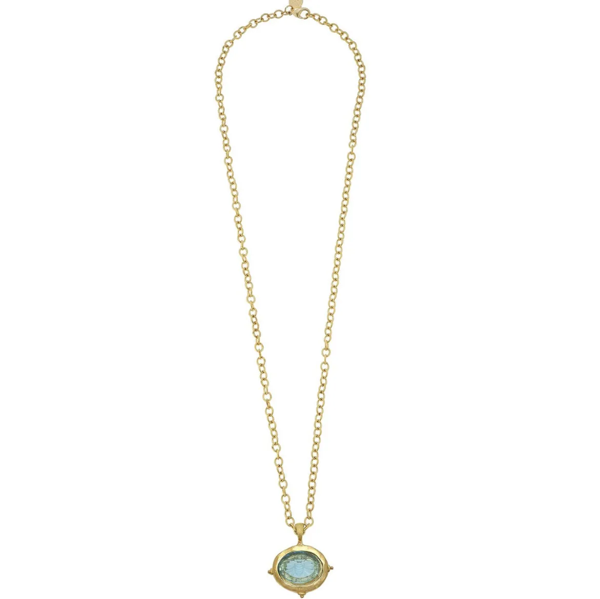 Long Venetian Glass Intaglio Necklace