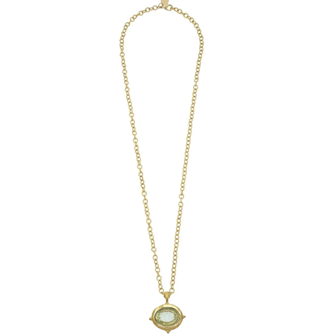 Long Venetian Glass Intaglio Necklace