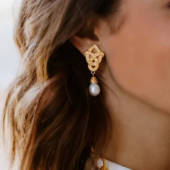 Love Knot Pearl Drop Earrings