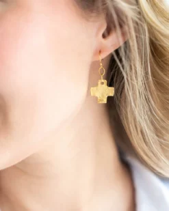 Mini Square Cross Earrings